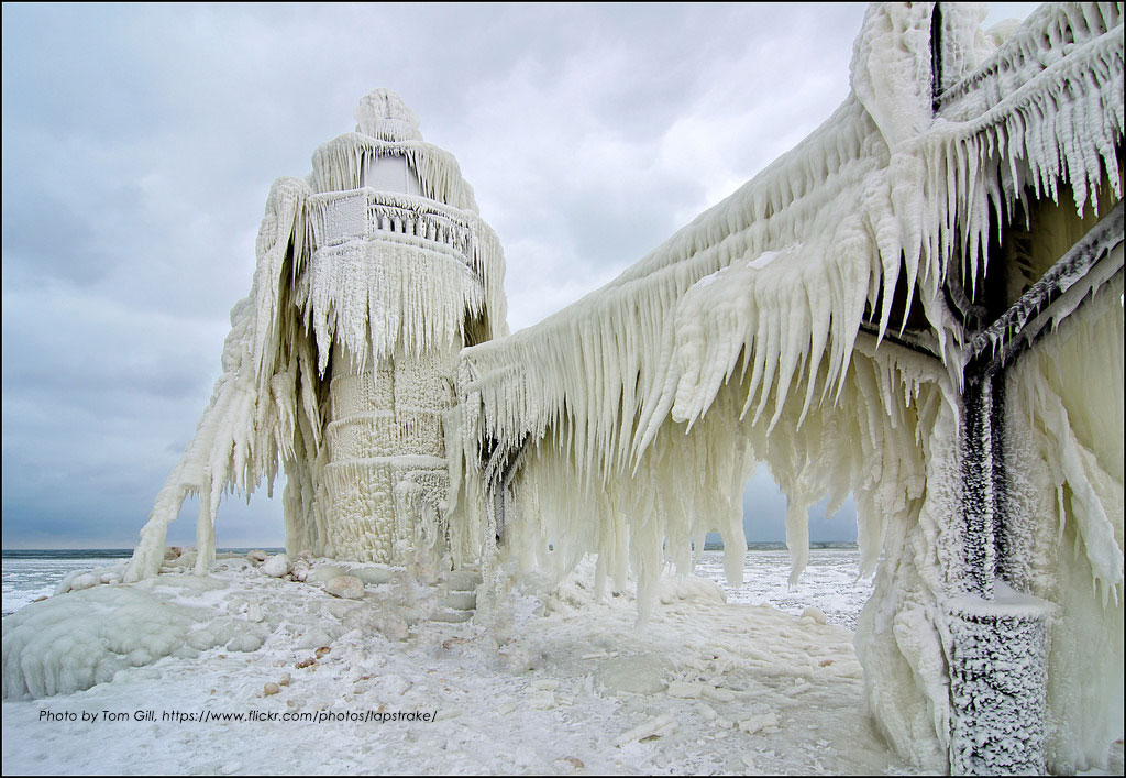 Frozen Lake Superior Lighthouse