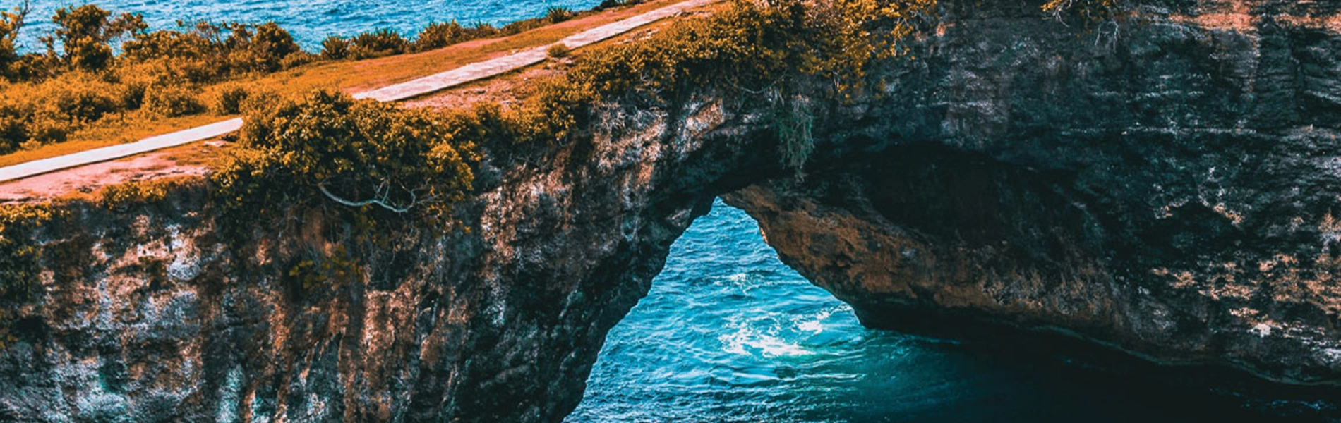 land bridge with road over water